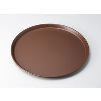 マイン 丸盆 丸トレー ノンスリップ 直径390mm 約15インチ ブラウン 1セット(5枚)