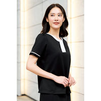 【お取り寄せ】ボンマックス タック切替え半袖ニット ブラック L BCK7306-16-L ボンマックス BONOFFICE タック切替え半袖ニット ブラック LL
