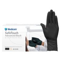 メディコムジャパン セーフタッチ アドバンスド ブラック S ニトリル手袋　使い捨て　粉なし　黒　1箱（100枚入）