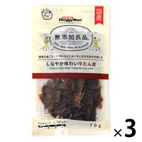 ドギーマン 無添加良品　しなやか味わい牛たん皮 国産 70g 1セット（1袋×3）ドギーマンハヤシ 犬用 おやつ
