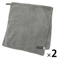 クイックドライフェイスタオル チャコール 1セット（1枚×2） LAKOLE/ラコレ