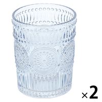 エンボスグラス ブルー 1セット（1個×2） LAKOLE/ラコレ