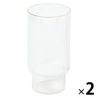 ゴールドラインストライプグラス(L) クリア 1セット（1個×2） LAKOLE/ラコレ