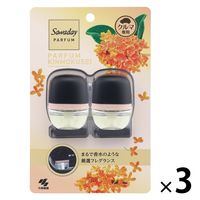 サワデー クルマ専用クリップ パルファムキンモクセイ 6ml 1セット（1パック（2個入）×3） 消臭剤 車 芳香剤 小林製薬