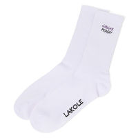 メンズ ジャストレタリングソックス ホワイト 25～27cm LAKOLE/ラコレ