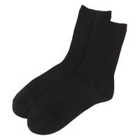 レディース クルーリブソックス ブラック 23～25cm LAKOLE/ラコレ
