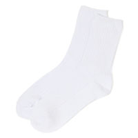 レディース クルーリブソックス ホワイト 23～25cm LAKOLE/ラコレ