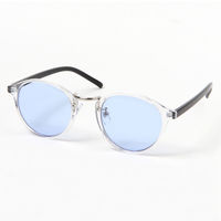 ウェリントンコンビシルバーサングラス ライトブルー LAKOLE/ラコレ