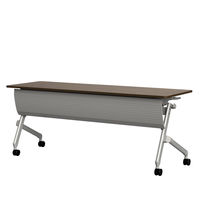 TOKIO 平行フォールディングテーブル2 可動幕板付 幅1800×奥行600×高さ720mm ダーク 1台（3梱包）