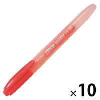 パイロット 蛍光ペン スポットライター レッド SGR-8SL-R 1セット（1本×10）