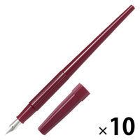 パイロット 万年筆 デスクペン 銀色仕様 レッド軸 極細字（EF） P-DPP-70-REF 1セット（1本×10）