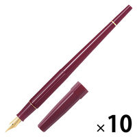 パイロット 万年筆 デスクペン 金色仕様 レッド軸 中字（M） P-DPP-1S-RM 1セット（1本×10）