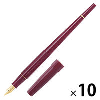 パイロット 万年筆 デスクペン 金色仕様 レッド軸 細字（F） P-DPP-1S-RF 1セット（1本×10）