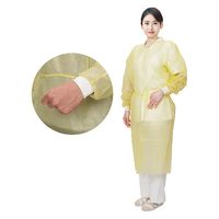 非防水アイソレーションガウン（イエロー）10枚包装 FV-IG-016YL　袖口リブニット　軽量・フリーサイズ　防護ガウン　フィフティ・ヴィジョナリー（直送品）