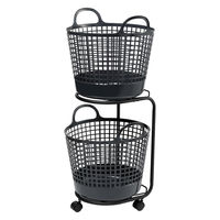 吉川国工業所 ランドリーバスケット２段　Ｂｋ 1個