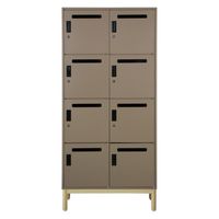 PREDONA(プレドナ)スチール パーソナルロッカー8人用(シリンダー錠)下置き用 幅800×奥行400×高さ1750mm モカブラウン ラウンド脚（取寄品）