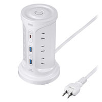 延長コード 電源タップ タワー型 2P式 USB 12個口 2m 一括スイッチ サンワサプライ TAP-B112C1A2