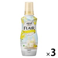 【数量限定】ハミングフレア ミモザ＆ホワイトジャスミン 本体 520mL 1セット（1個×3） 柔軟剤 花王