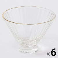 GOLDラインガラス小鉢A クリア 1セット（1個×６） LAKOLE/ラコレ