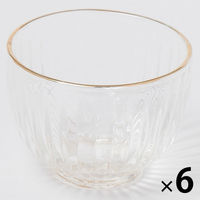 GOLDラインガラス小鉢C クリア 1セット（1個×６） LAKOLE/ラコレ
