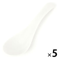 美濃焼きレンゲ ツヤホワイト 1セット（1個×5） LAKOLE/ラコレ