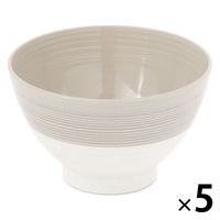 ツヤツヤ塗分け汁椀2 アイボリー 1セット（1個×５） LAKOLE/ラコレ