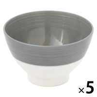 ツヤツヤ塗分け汁椀2 グレー 1セット（1個×５） LAKOLE/ラコレ