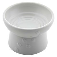 【アウトレット】ハッピーダイニング 脚付フードボウル 日本製 ホワイト 1個 猫壱