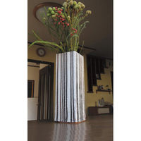 シャディ 信楽焼 スクエアストライプ 花器 24-8533-836 1箱（直送品）