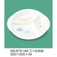 三信化工 三ツ仕切皿 MS-879UMI 1枚（直送品）