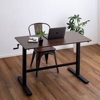 ホームテイスト 手動式昇降テーブル 幅1130×奥行600×高さ750～1140mm ウォールナット HT-JSD 1台（直送品）