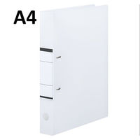 アスクル　リングファイル　A4タテ　D型2穴　背幅41mm　クリアホワイト　白　ユーロスタイル オリジナル（わけあり品）