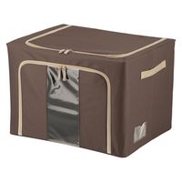 不二貿易 窓付&積み重ね収納ボックス 72L BR 63522 1個