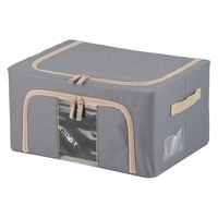 不二貿易 窓付&積み重ね収納ボックス 22L GY 63511 1個