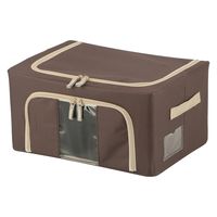 不二貿易 窓付&積み重ね収納ボックス 22L BR 63514 1個