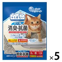 エリエール キミおもい パワフル消臭・抗菌 システムトイレ用 ネコ砂 紙タイプ 大粒 4L 5袋 大王製紙