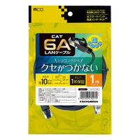 ナカバヤシ カテゴリー6A　柔らかシリコンLANケーブル　ブラック　1m C6AーSL010BK 1個