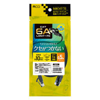 ナカバヤシ カテゴリー6A　柔らかシリコンLANケーブル　ブラック　0.5m C6AーSL005BK 1個