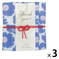 おふろはん バブルバス＆ハンカチ フラワーBL ピュアブルー 1セット（1個×3） プレーリードッグ