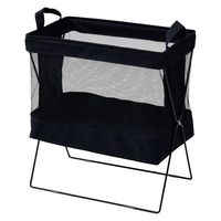 YAMAZEN 【荷物入れ】メッシュバスケット ハイタイプ M 折りたたみ 収納ボックス HTB-MH(BK) 1個