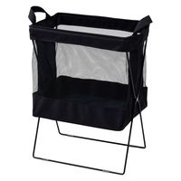 YAMAZEN 【荷物入れ】メッシュバスケット ハイタイプ S 折りたたみ 収納ボックス HTB-SH(BK) 1個