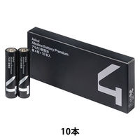 アスクル アルカリ乾電池 単4形 単四 単４ プレミアムロング 10年保存 シュリンクなし紙箱 1パック（10本入） オリジナル