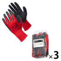 「現場のチカラ」川西工業 天然ゴム背抜き手袋 レッド M 1セット（10双×3袋） オリジナル