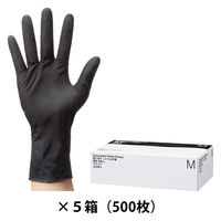 【使いきり手袋】 川西工業 現場のチカラ ニトリルディスポ ブラック 100枚入 M AK2066 1セット（1箱×5） オリジナル