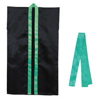 アーテック ソフトサテンロングハッピ Ｌ 黒／緑襟（ハチマキ付） 18450 1個