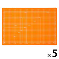 ナカバヤシ 折りたたみカッティングマットA3 オレンジ CTMO-A3OR 1セット(1個×5)
