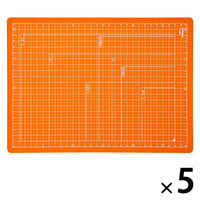 ナカバヤシ 折りたたみカッティングマットA4 オレンジ CTMO-A4OR 1セット(1個×5)