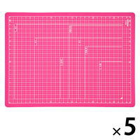 ナカバヤシ 折りたたみカッティングマットA4 ピンク CTMO-A4P 1セット(1個×5)