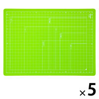 ナカバヤシ 折りたたみカッティングマットA4 グリーン CTMO-A4G 1セット(1個×5)