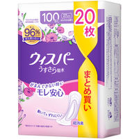 ウィスパー うすさら吸水 吸水ナプキン 多くても安心用 100cc 羽なし 27cm 大容量パック 1パック（20枚入）P&G 尿漏れ